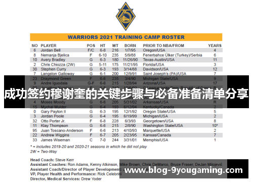 成功签约穆谢奎的关键步骤与必备准备清单分享