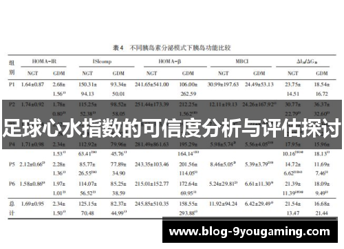 足球心水指数的可信度分析与评估探讨